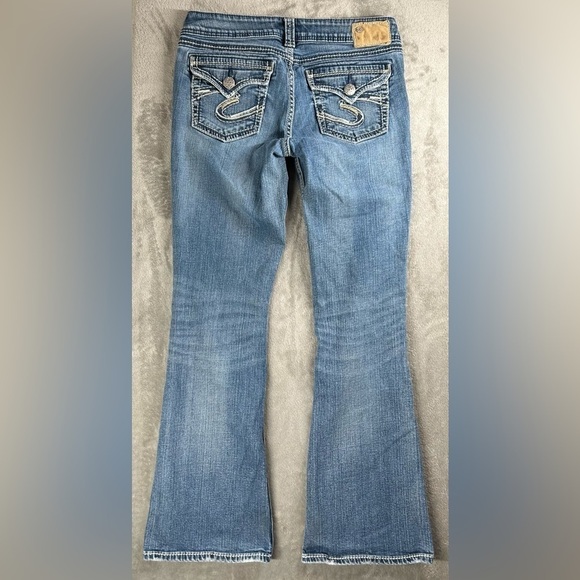 Silver Jeans Womens 29 Suki Surplus Denim Big Stitch Boot Cut Casual Rodeo Party - Picture 5 of 5